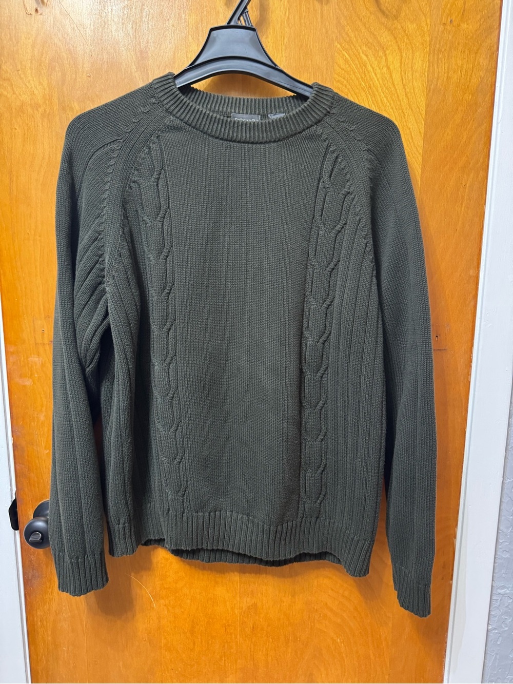 St. John's Bay Olive Cable Knit Crewneck Sweater
